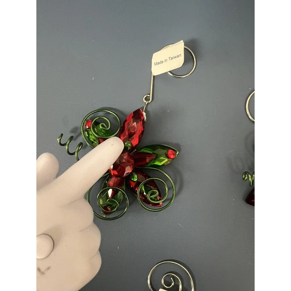 5 Pc Acrylic Christmas Flower Candle Ring Wreaths Mission Gallery‎ New 2012